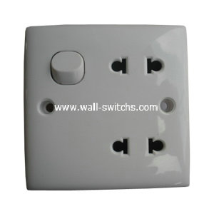 double 16A multifunction socket+switch