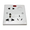 16A+13A multifunction socket+10A socket+switch with neon