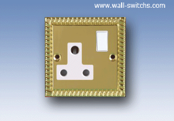 15A-3pin shuttered socket +switch