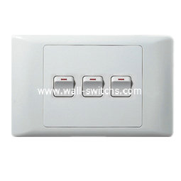 3 lever 1 way/2 way switch (4x2)South Africa standard switch made in China wall switch PC cover household switch