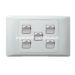 5 lever 1 way/2 way switch (4x2)South Africa standard switch wall switch PC cover