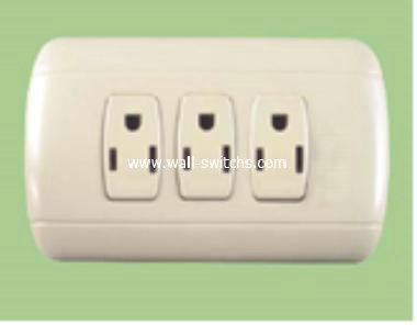 three gang 15A multifunction socket