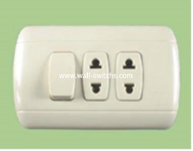 double 15A multifunction socket+switch