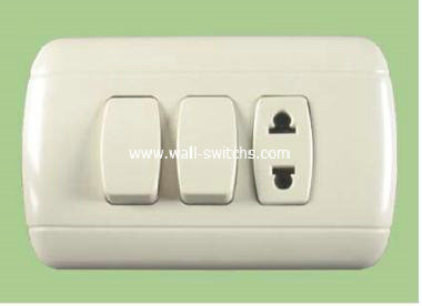 15A multifunction socket+double switch