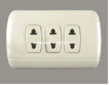 three gang 15A multifunction socket