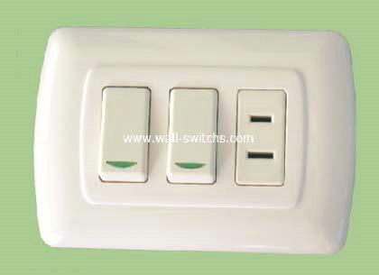 15A socket+double switch(W/N)