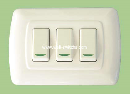 three gang two way/three way switch with neon