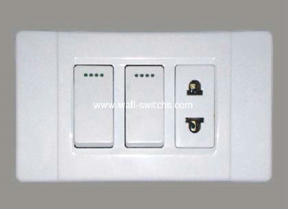 15A multifunction socket+double switch