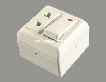 15A multifunction socket+switch with neon