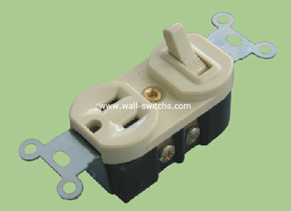 V03 one gang two way/three way toggle switch+socket South American standard electric switch wall switch made in China