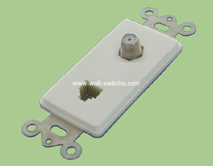 V40 TV socket+Telephone jack south American standard white/ivory bakelite/plastic