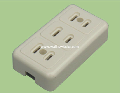 V49 south american standard grounding electrical socket outlets whtie bakelite plate made in china