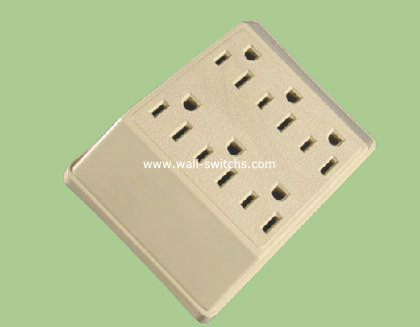 V51 South 6 outlet grounding adapter IV/white made in China to Bermuda