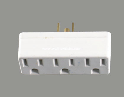 V52-2 south american 6 outlet triple tap white bakelite ivory made in China export to Bermuda