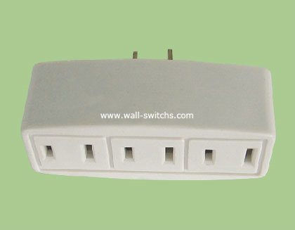 V53 South American 2wire triple electrical socket outlets white plate made in China export to Bermuda