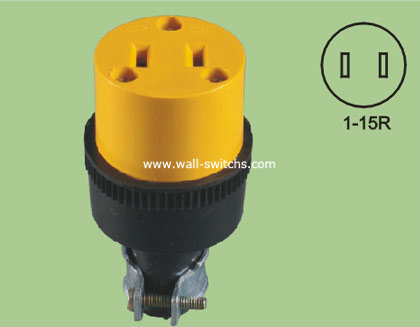 V56 south American 15A/125V receptacles yellow grounding copper stock electric conduction