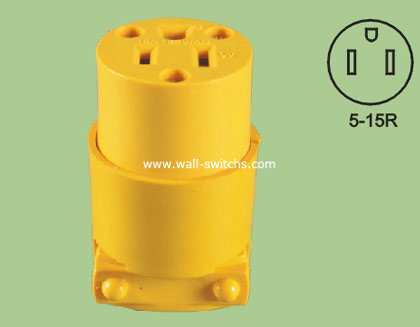 V60 south American 15A/125V yellow 3pin receptacles copper conduction export to Salvador