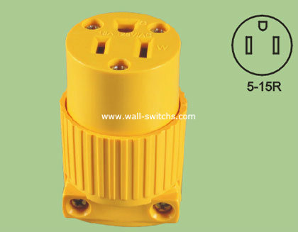 V62 south American 15A/125V yellow 3pin power outlet copper conduction made in China export to Salvador