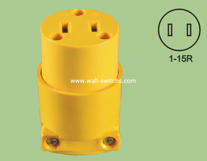 V63 south American 15A/125V power outlet yellow plate 3pin plug copper conduction export to Venezuela