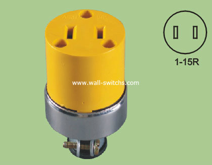 V64 south American 15A/125V electrical socket outlets yellow 3pin copper conduction export to Costa Rica