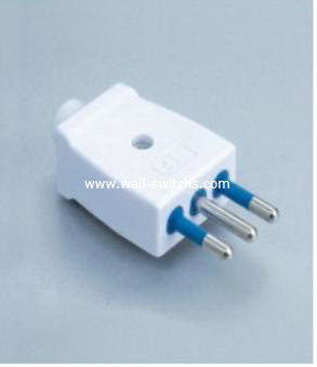 J383:Italy style 10A adapter/conversion socket 3 pole grounding insulation Detachable to Chile made in China