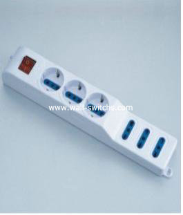 J413:3G1.0MM2*1.5M 16A extension socket ABS with neon swith Italy Chile standard made in China household