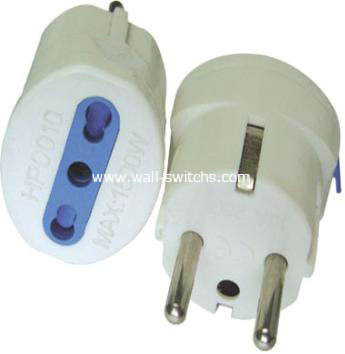 J421:Italy/Chile adapter(German "Schuko" plug 16A/250V grounded,10/16A socket )