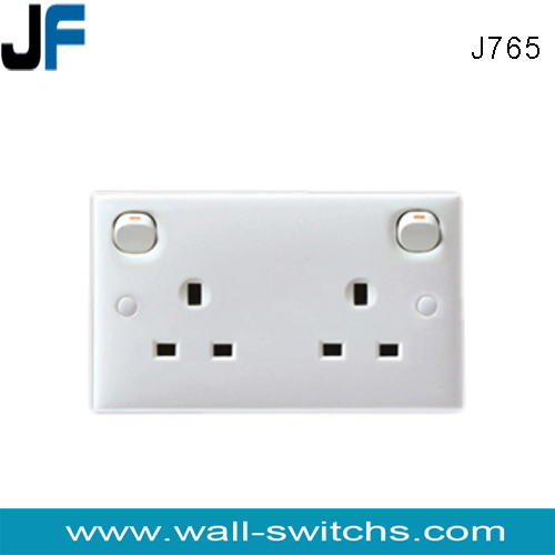 J765  Double 13A switch socket double sockets uk