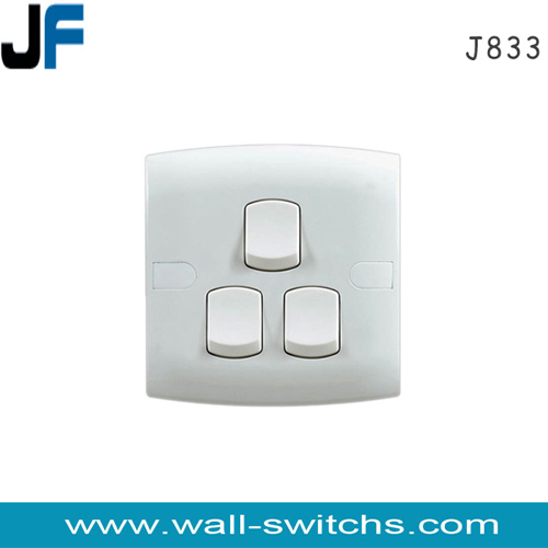 J833 3 gang 1 way switch 