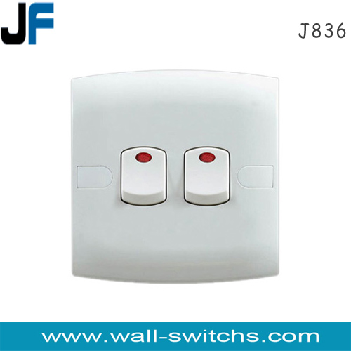 J836 2 gang 1 way switch