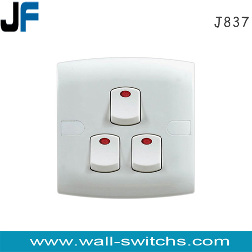 J837 3 gang 1 way switch With neon 