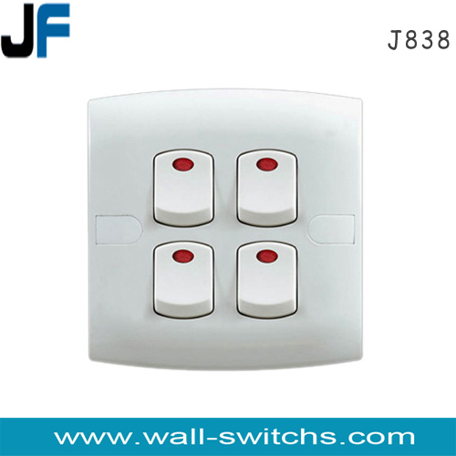 J838 4 gang 1 way switch