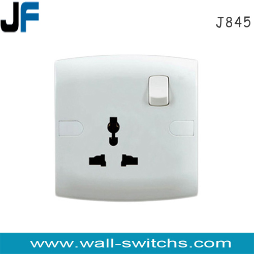 J845  1 gang MF switched socket