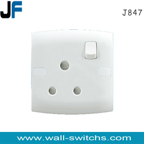 J847 15A 1 gang switched British standard round-pin socket made in zhejiang Cyprus switch socket