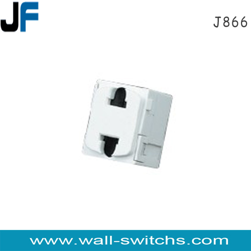 J866 10A 2 pin socket British style PC,ABS 10A306V Pakistan made in longwan