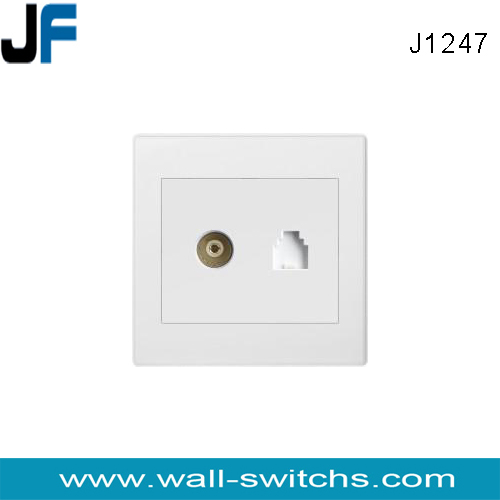 J1247 white colour Pakistan PC tv and tel sockets